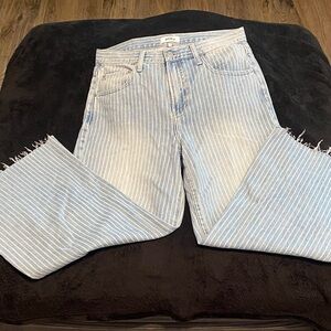 Pistola Light Blue Striped Flare Jeans